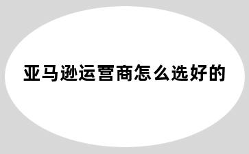 亚马逊运营商怎么选好的