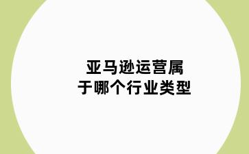 亚马逊运营属于哪个行业类型