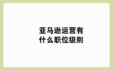 亚马逊运营有什么职位级别