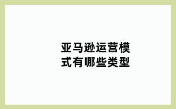 亚马逊运营模式有哪些类型