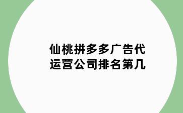 仙桃拼多多广告代运营公司排名第几