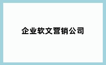 企业软文营销公司