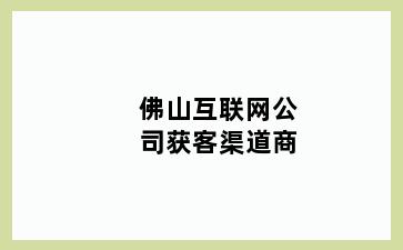 佛山互联网公司获客渠道商