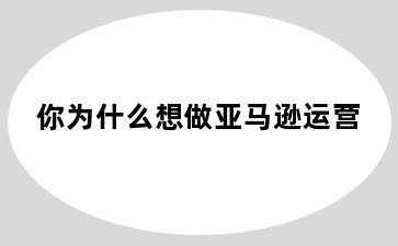 你为什么想做亚马逊运营