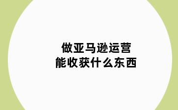 做亚马逊运营能收获什么东西