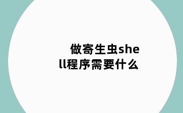 做寄生虫shell程序需要什么