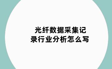 光纤数据采集记录行业分析怎么写