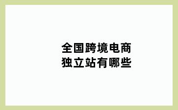 全国跨境电商独立站有哪些