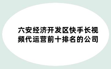 六安经济开发区快手长视频代运营前十排名的公司