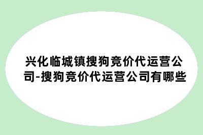 兴化临城镇搜狗竞价代运营公司-搜狗竞价代运营公司有哪些