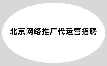 北京网络推广代运营招聘