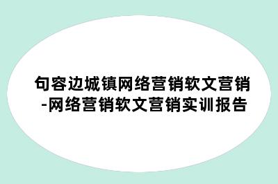 句容边城镇网络营销软文营销-网络营销软文营销实训报告