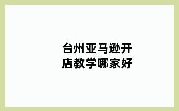 台州亚马逊开店教学哪家好