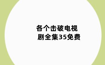 各个击破电视剧全集35免费