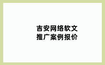 吉安网络软文推广案例报价