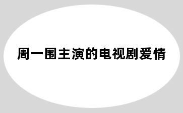 周一围主演的电视剧爱情