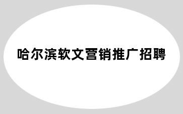 哈尔滨软文营销推广招聘