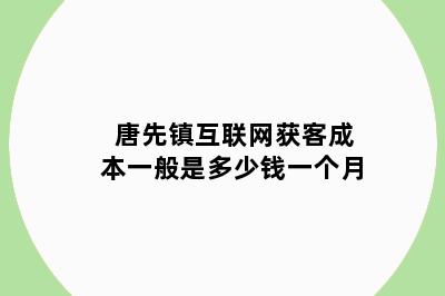 唐先镇互联网获客成本一般是多少钱一个月