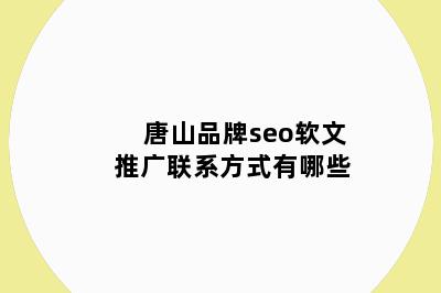 唐山品牌seo软文推广联系方式有哪些