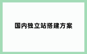 国内独立站搭建方案