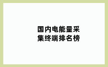 国内电能量采集终端排名榜