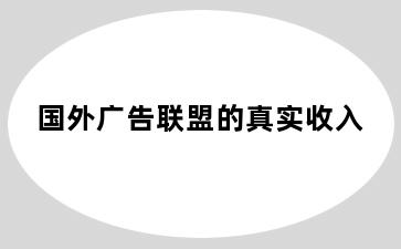 国外广告联盟的真实收入