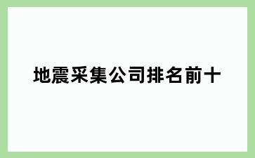 地震采集公司排名前十