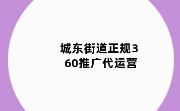 城东街道正规360推广代运营