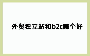 外贸独立站和b2c哪个好