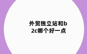 外贸独立站和b2c哪个好一点