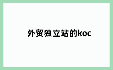 外贸独立站的koc