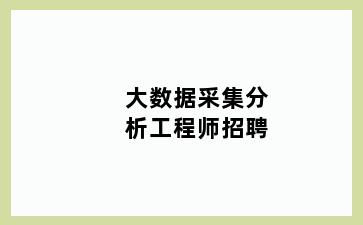 大数据采集分析工程师招聘