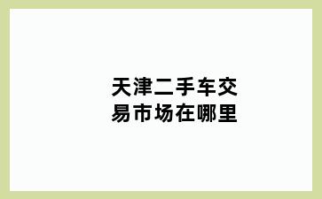 天津二手车交易市场在哪里