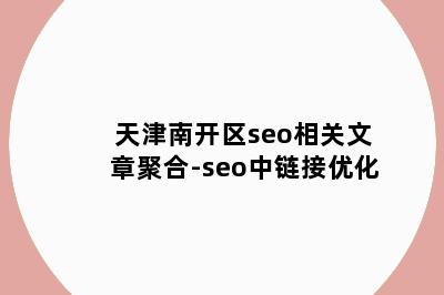 天津南开区seo相关文章聚合-seo中链接优化