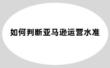 如何判断亚马逊运营水准