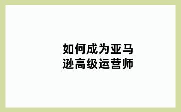 如何成为亚马逊高级运营师