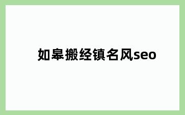 如皋搬经镇名风seo