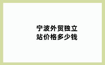 宁波外贸独立站价格多少钱