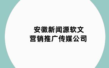 安徽新闻源软文营销推广传媒公司