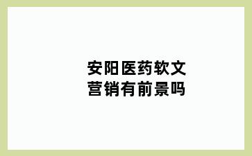 安阳医药软文营销有前景吗