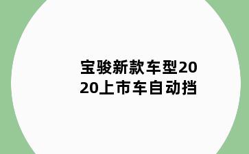 宝骏新款车型2020上市车自动挡