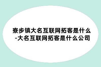 寮步镇大名互联网拓客是什么-大名互联网拓客是什么公司