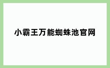 小霸王万能蜘蛛池官网