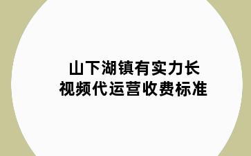 山下湖镇有实力长视频代运营收费标准