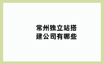 常州独立站搭建公司有哪些