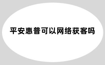 平安惠普可以网络获客吗