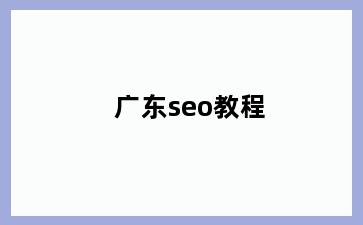 广东seo教程