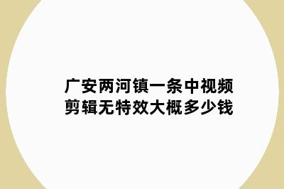 广安两河镇一条中视频剪辑无特效大概多少钱