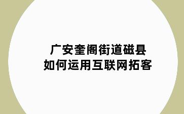 广安奎阁街道磁县如何运用互联网拓客