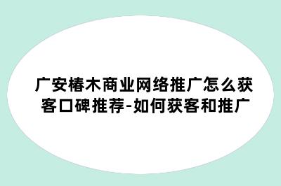 广安椿木商业网络推广怎么获客口碑推荐-如何获客和推广